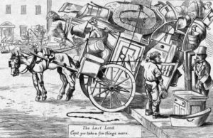 "Can't you take a few things more?" A cartoon from Harper's Weekly, 1869. Image: public domain.